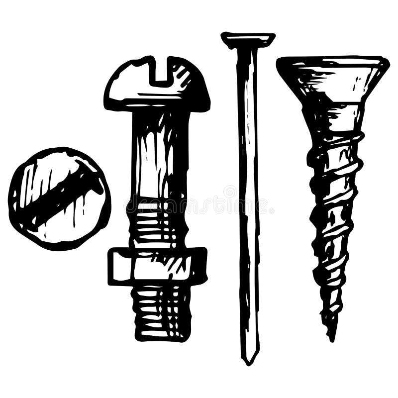 Set bolt, nail and nut