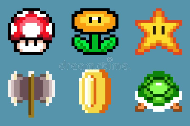 Art of Super Mario Bros 3 Classic Video Game, Pixel Design Vector