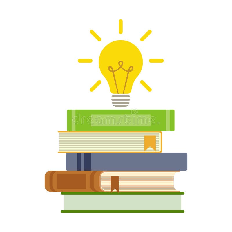 A Set of Books and a Light Bulb. Education Concept. Back To School