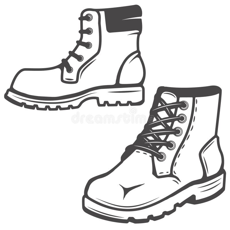 Set Of The Boots Icons Isolated On White Background. Images For Stock ...