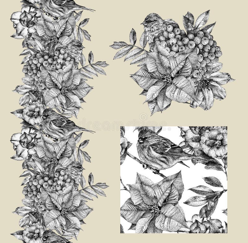 Download set of border pattern and illustration with different flowers stock illustration illustration Download set of border pattern and illustration with different flowers stock illustration illustration