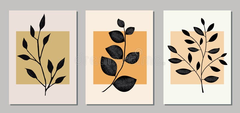 Set of botanical art backgrounds