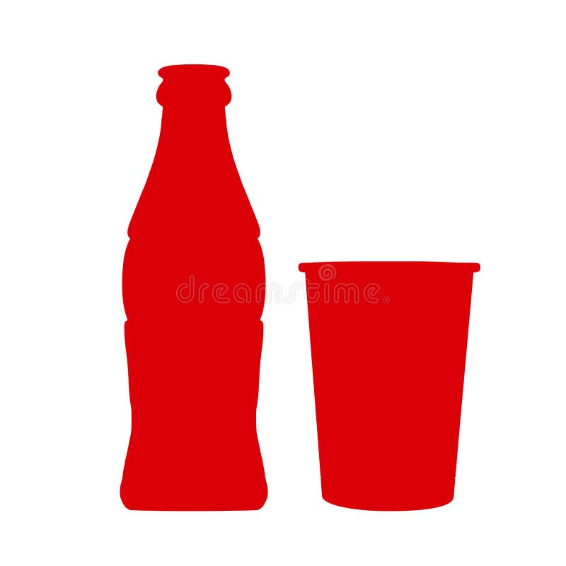 Set bottle of soda water with can - vector