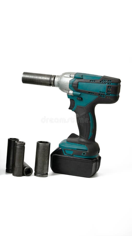 Set Box Electric Impact Wrench White Background Stock Photo Image of hand, construction 259696462