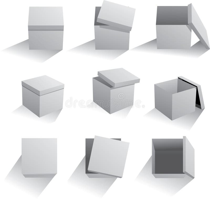 Set of boxes stock illustration