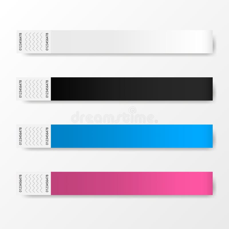 Event bracelets. Party festival entrance paper wristbands. Concert inv By  Microvector | TheHungryJPEG