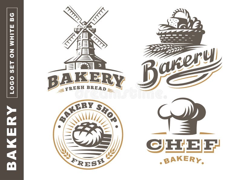 Set bread logo - vector illustration. Bakery emblem on white background vector illustration
