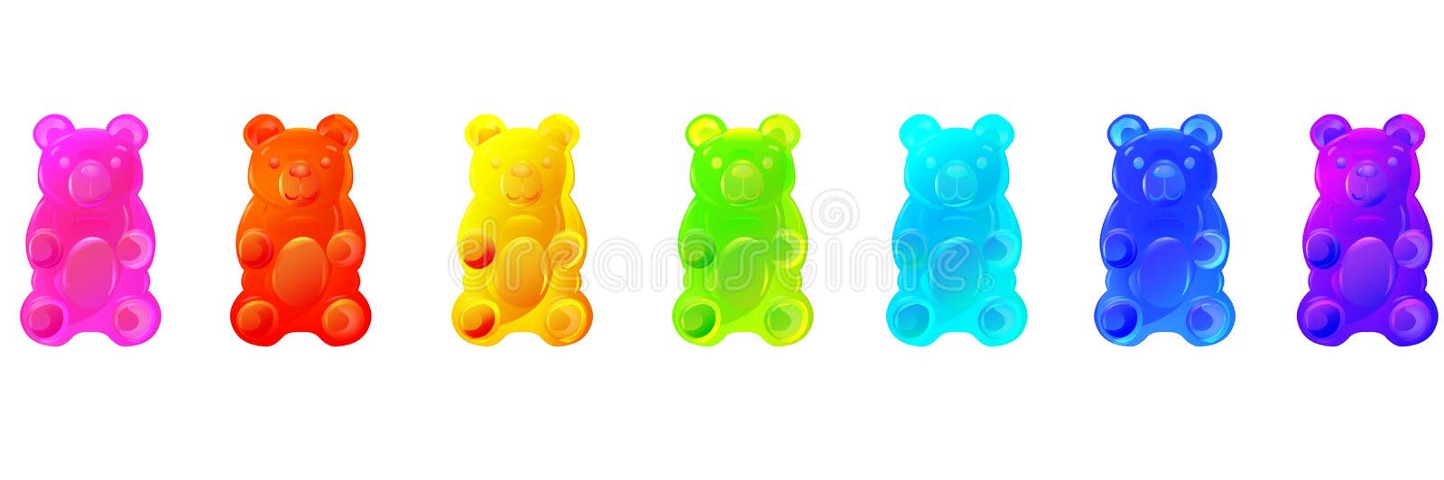 Set of Colorful Beautiful Gummy Bears Stock Vector - Illustration