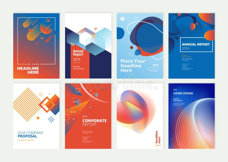 Set of brochure, annual report, flyer design templates in A4 size