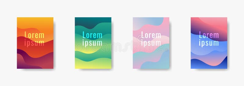 Set of brochure cover A4 template wave shape layered background