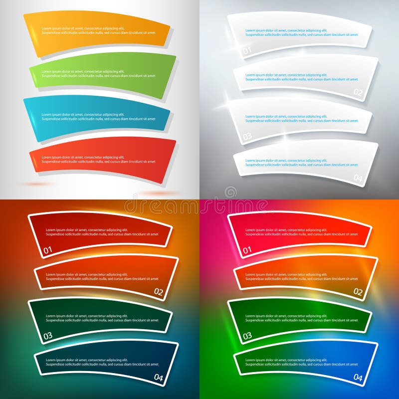 Set brochure template page number of steps presentations02 vector illustration Set brochure template page number of steps presentations02 vector illustration
