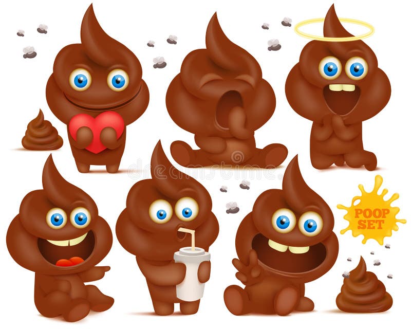 Set of Brown Emoji Poop Cartoon Characters Stock Illustration - Illustration of background, isolated: 92124395 Set of Brown Emoji Poop Cartoon Characters Stock Illustration - Illustration of background, isolated: 92124395