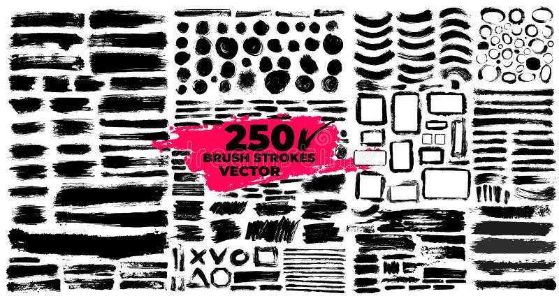 Set of brush strokes. Paintbrush boxes for text. Grunge design elements. Dirty texture banners. Ink splatters. Vector illustration stock illustration Set of brush strokes. Paintbrush boxes for text. Grunge design elements. Dirty texture banners. Ink splatters. Vector illustration stock illustration