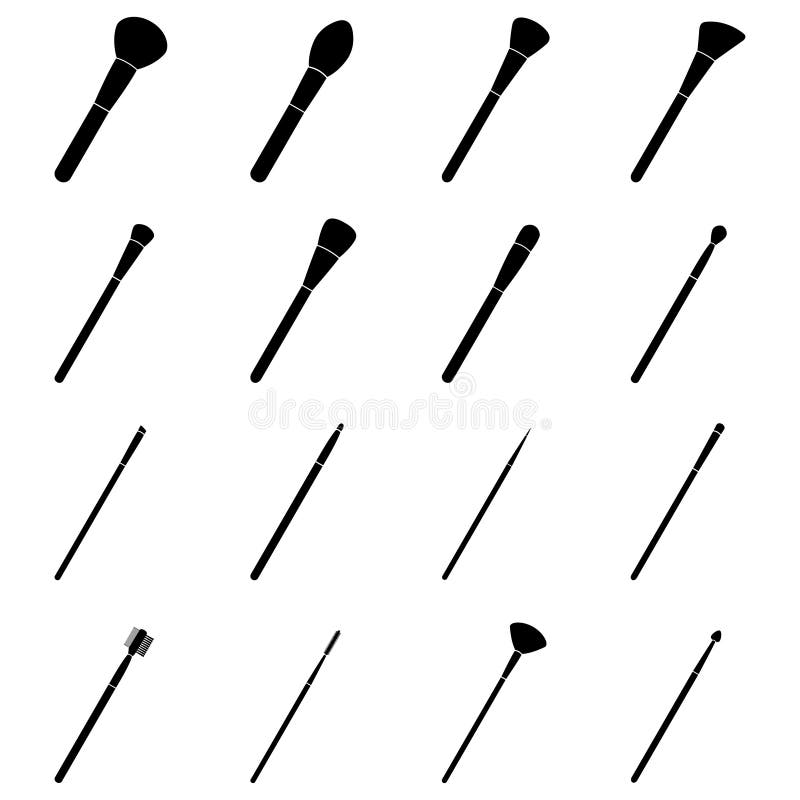 Set of brushes for make up, illustration