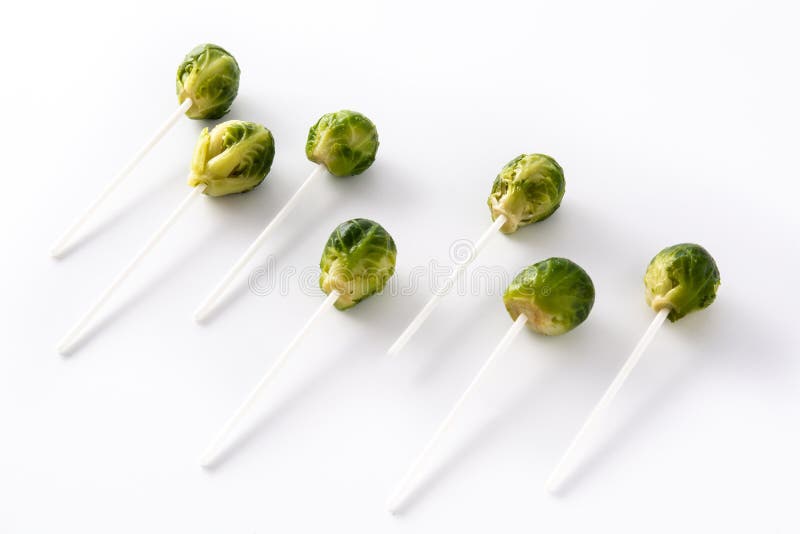 Set of Brussel Sprouts with Lollipop Sticks Stock Photo Image of