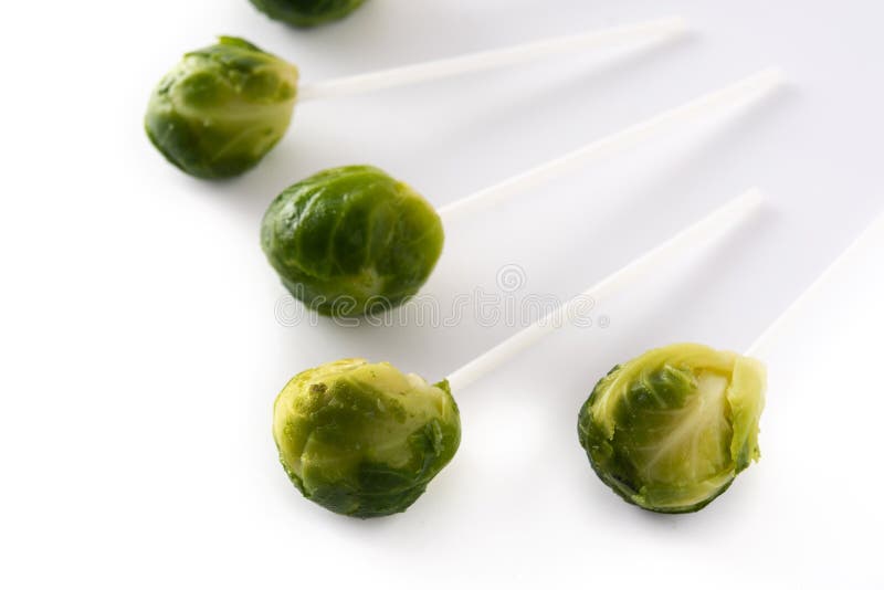 Set of Brussel Sprouts with Lollipop Sticks Stock Image Image of