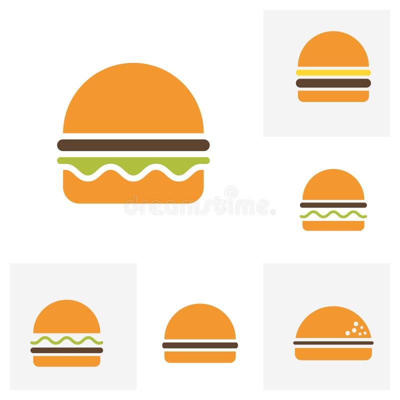 Set of Burger Logo Design Concepts, Burger Bakery Logo Design Vector