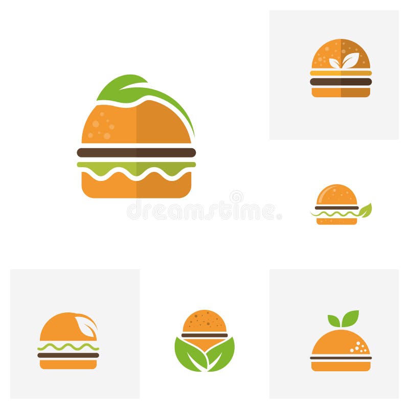 Set of Burger Logo Design Concepts, Burger Bakery Logo Design Vector
