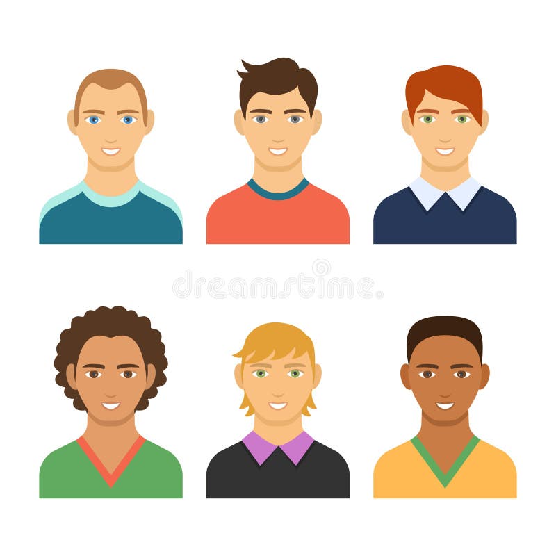Set of business avatar peoples in flat colorful style. stock illustration Set of business avatar peoples in flat colorful style. stock illustration