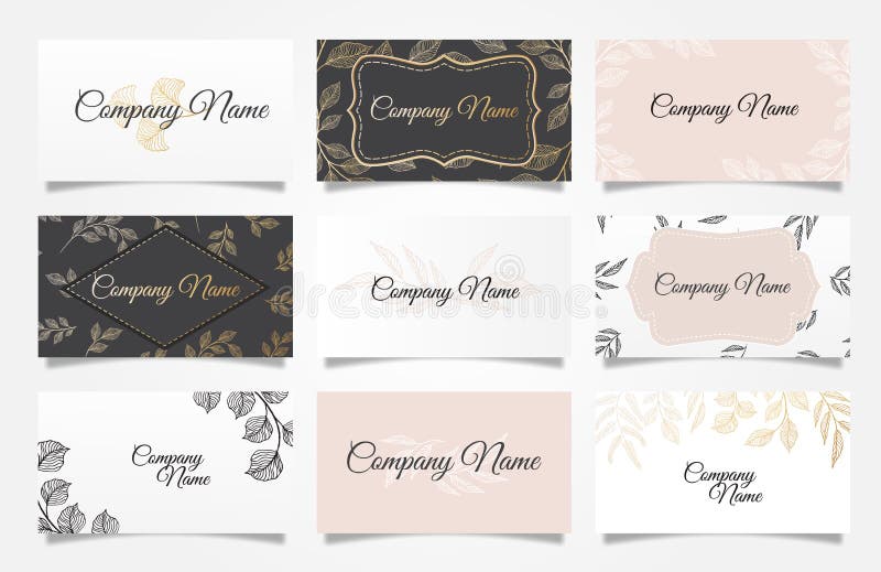 Set of Business card with beautiful flowers. Template. vector illustration