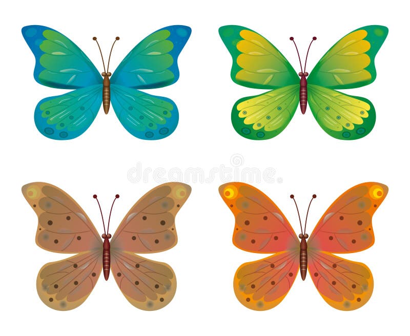 A set of butterflies