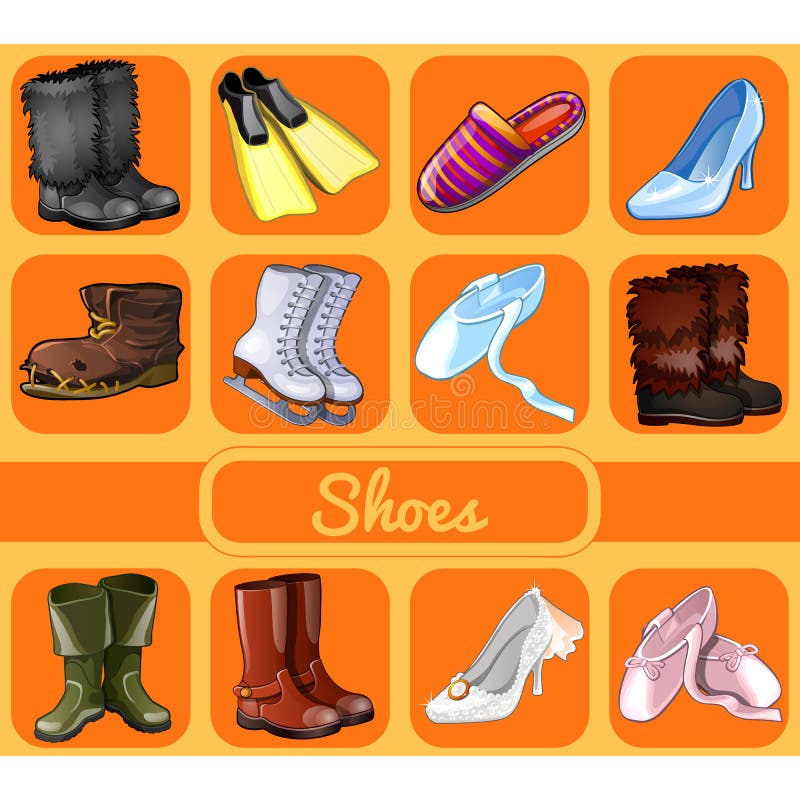Set buty dla wszystkie okazj Kreśli dla wakacyjnego majcheru, grępluje zaproszenie lub bawi się, Sporty, świąteczni, przypadkowi ilustracja wektor Set buty dla wszystkie okazj Kreśli dla wakacyjnego majcheru, grępluje zaproszenie lub bawi się, Sporty, świąteczni, przypadkowi ilustracja wektor
