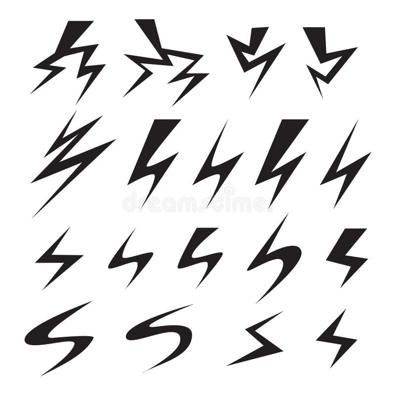 Set Błyskawicowego rygla ikona ilustracja wektor Set Błyskawicowego rygla ikona ilustracja wektor