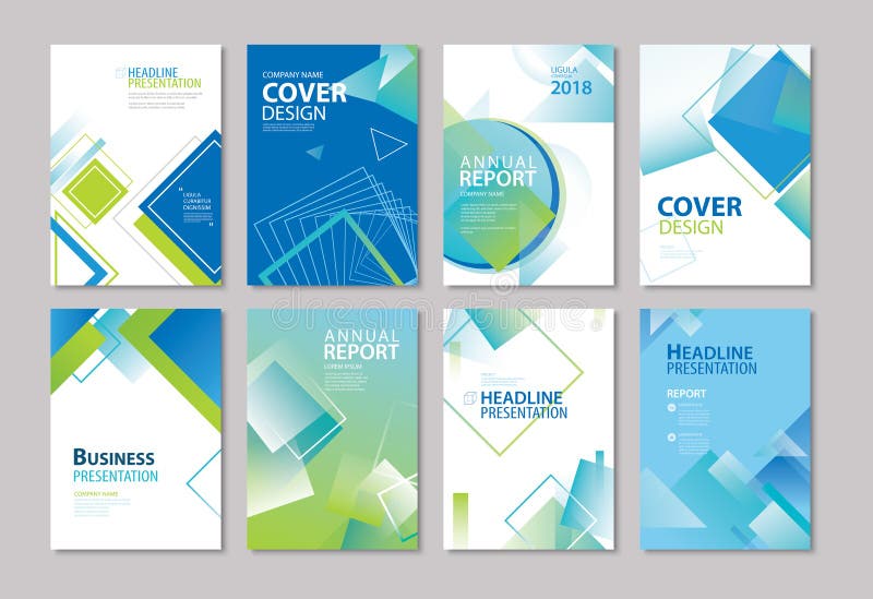 Set błękit pokrywy sprawozdanie roczne, broszurka, projektów szablony use