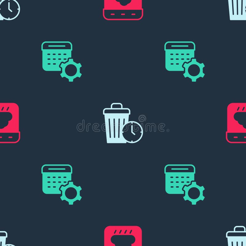 Setați irosirea timpului și setările din toamna calendarului pe un model fără probleme. vector stock illustration