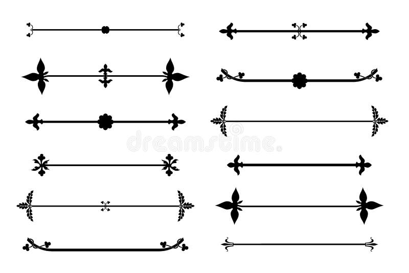 Set of calligraphic design elements and page decor stock illustration Set of calligraphic design elements and page decor stock illustration