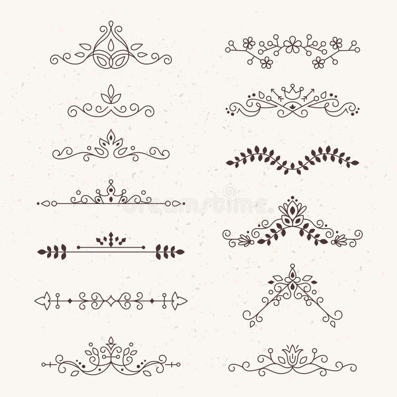 Set of Decorative Elements, Border and Page Rules Frame. Stock Vector ...