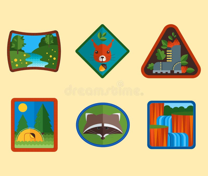 Download Set Campingowi Wyposażenie Symbole Ilustracja Wektor - Ilustracja złożonej z park, target24: 53786971