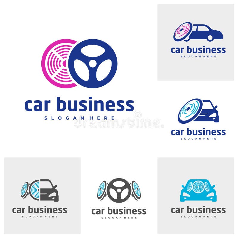 Set of Car Sound Logo Vector Template, Creative Car Logo Design