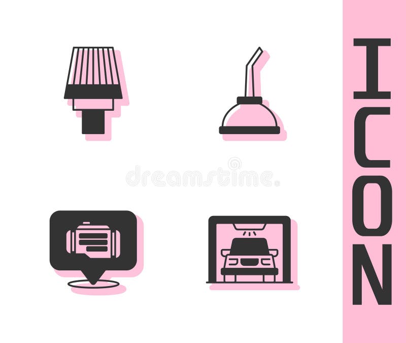 Set Car Wash, Air Filter, Check Engine and Canister for Motor Machine