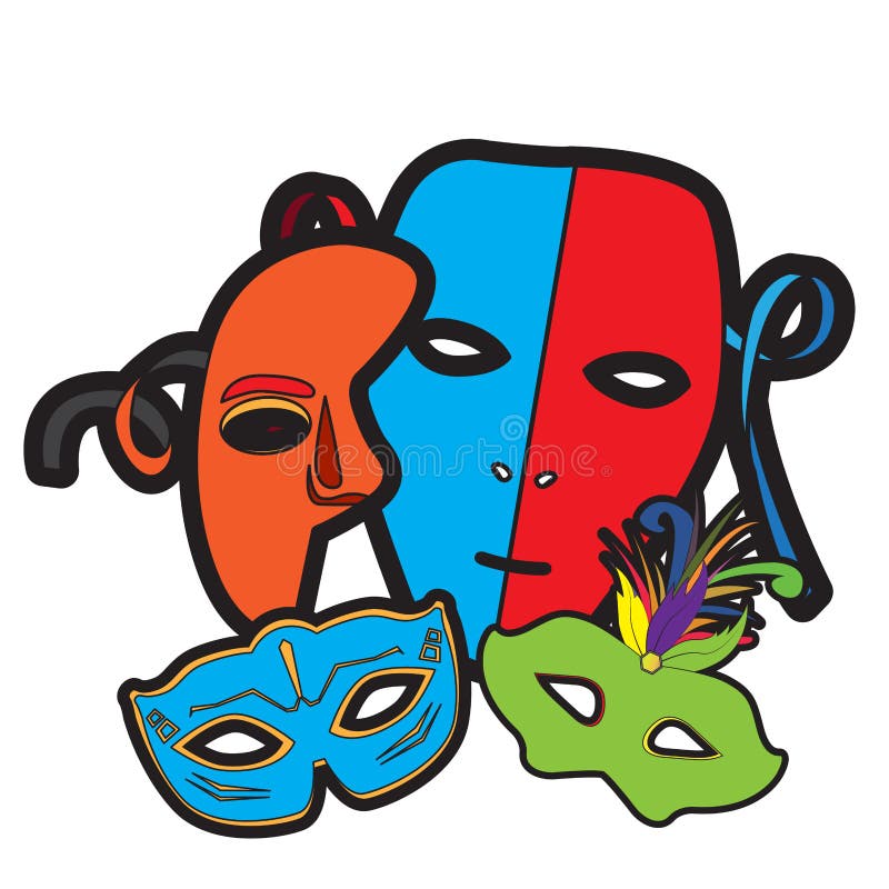 Set of carnival masks stock vector. Illustration of illustration ...