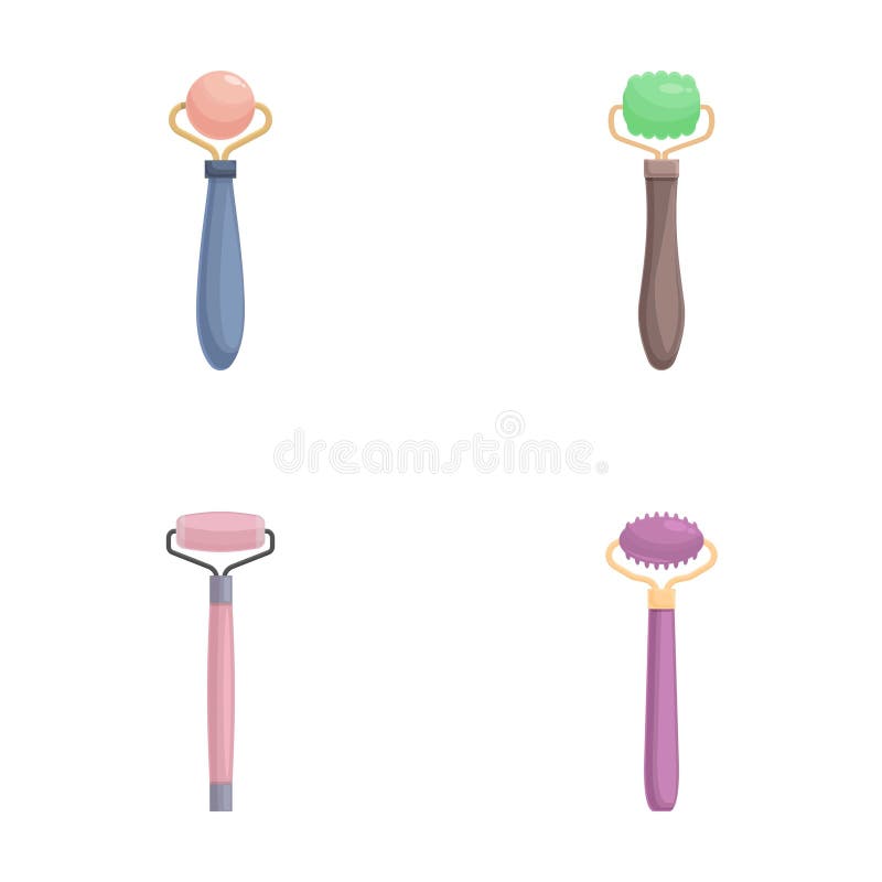 Set of cartoon baby rattles isolated on white royalty free illustration