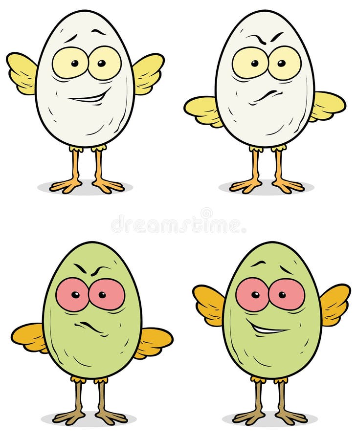 Set of Cartoon Cute Little Eggs Stock Vector Illustration of standing