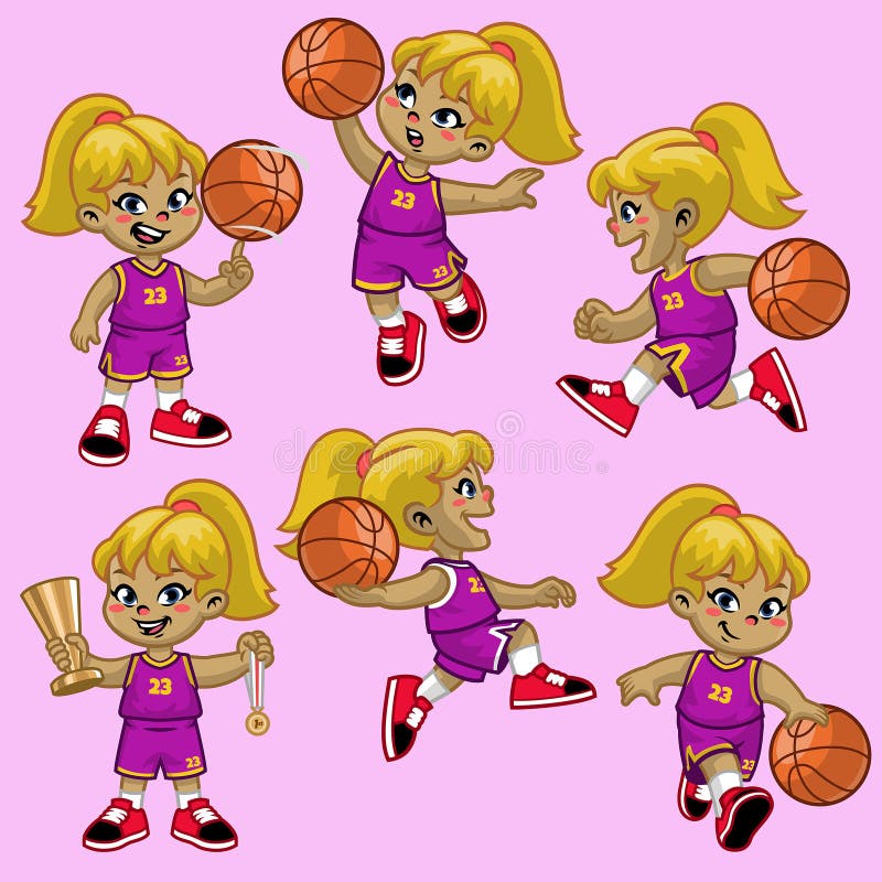 Girl Basketball Player Shooting Stock Vector Illustration of dunk
