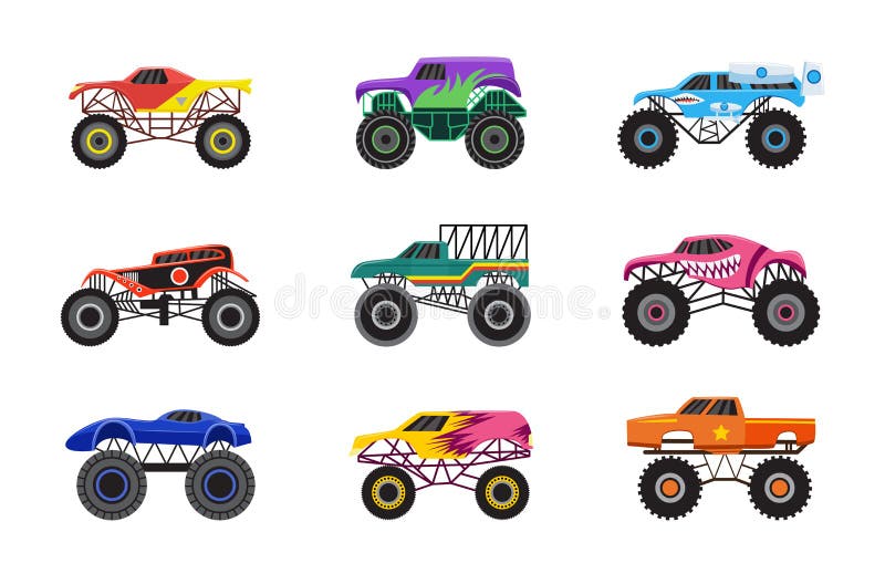 Race Car Monstertruck Cartoon Stock Illustration - Download Image Now - Monster  Truck, Illustration, Wheel - iStock