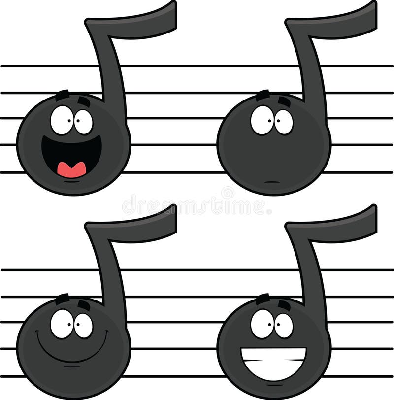 Set of Cartoon Music Notes stock vector. Illustration of cartoon 40234247