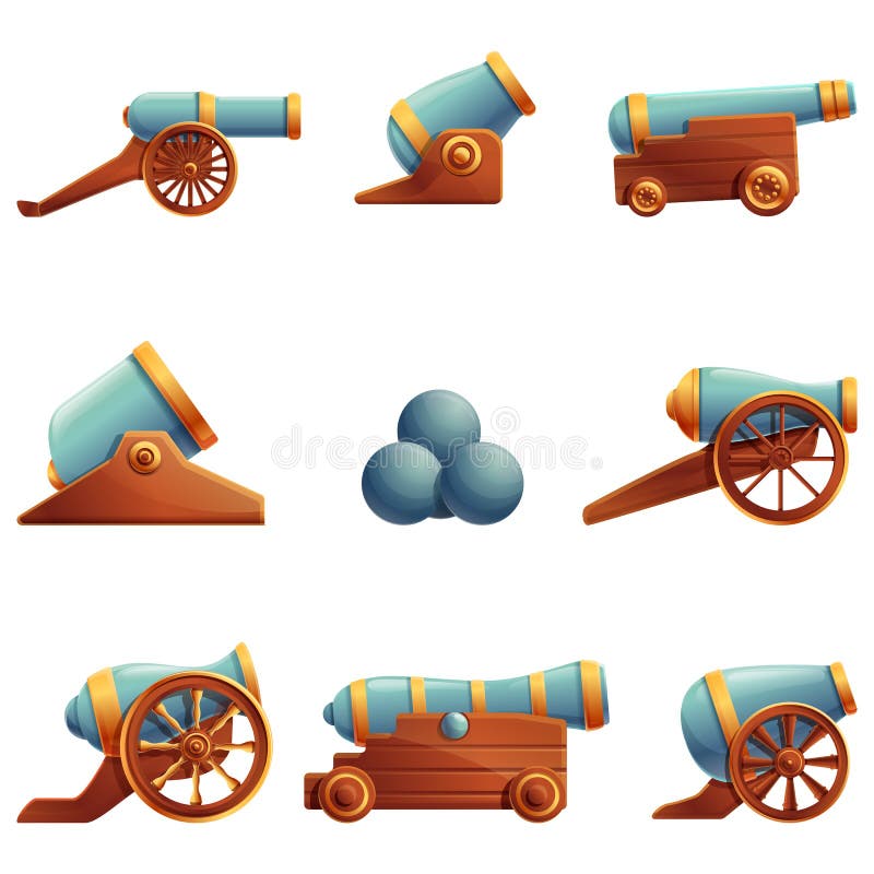 Old Cannons Vector Drawings Pattern Stock Vector - Illustration of ...