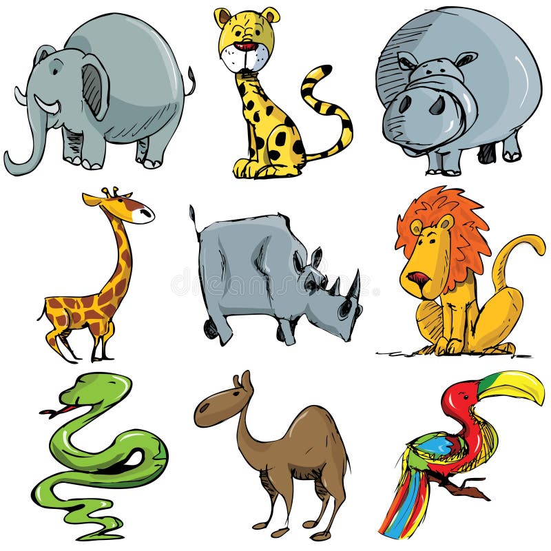 Set of Cartoon Wild Animals Stock Vector - Illustration of nature, bird: 19257003 Set of Cartoon Wild Animals Stock Vector - Illustration of nature, bird: 19257003