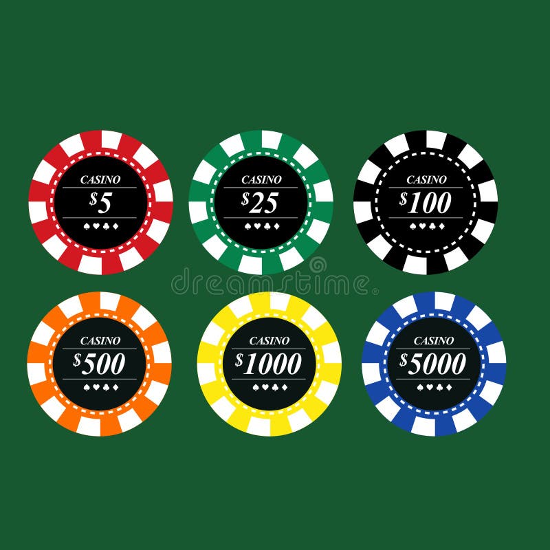 Set of casino chips stock illustration. Illustration of heart 107824895