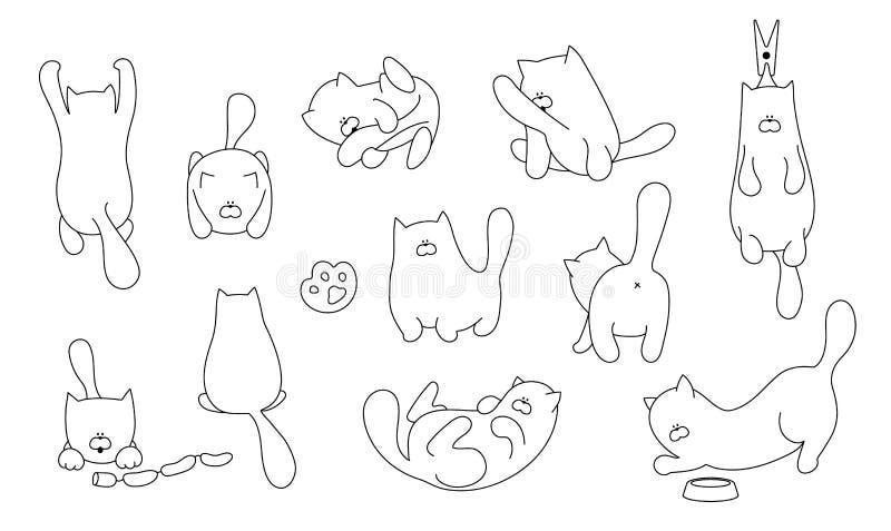 elegantes desenhos de gatos de arte de linha minimalista 7118524 Vetor no  Vecteezy