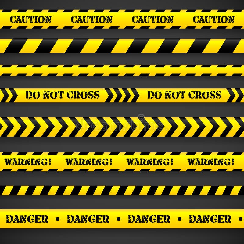 Set of Caution Tapes. Vector Illustration Stock Vector Illustration