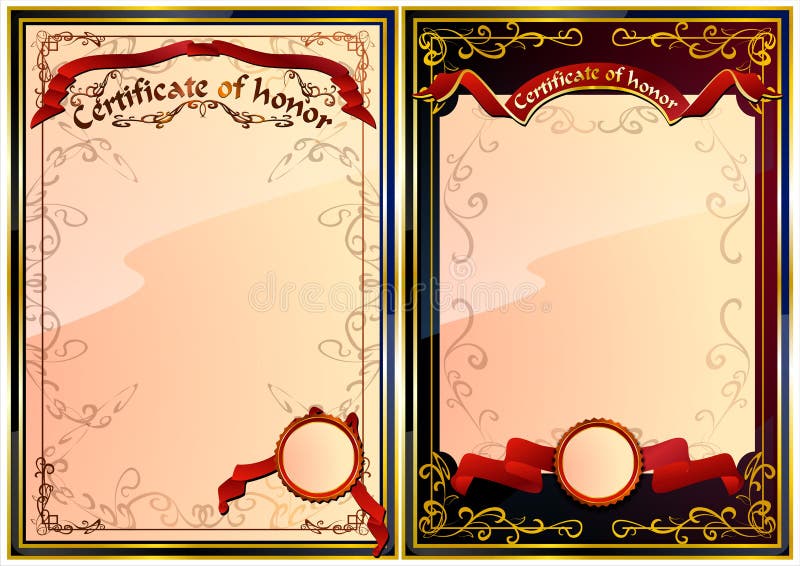 Set of certificate of honor. 02 (Vector)