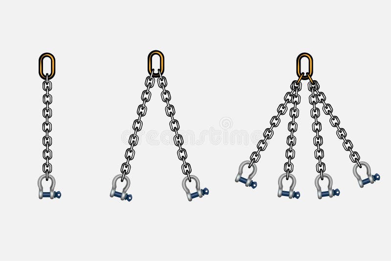 A Set of Chain Slings. Vector Graphics Stock Illustration