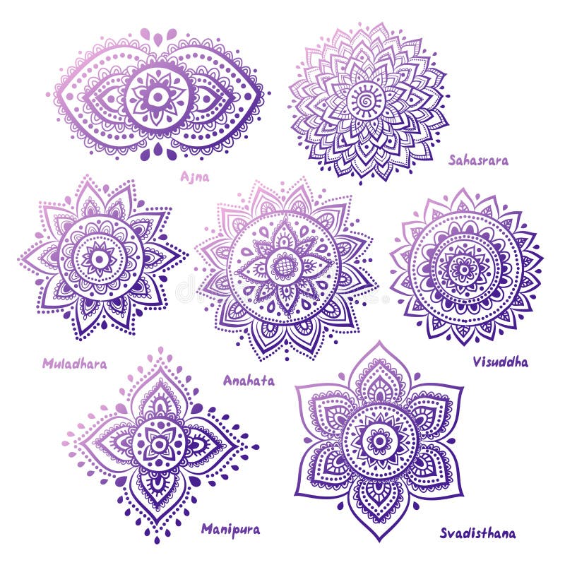 Set 7 chakras royalty ilustracja Set 7 chakras royalty ilustracja