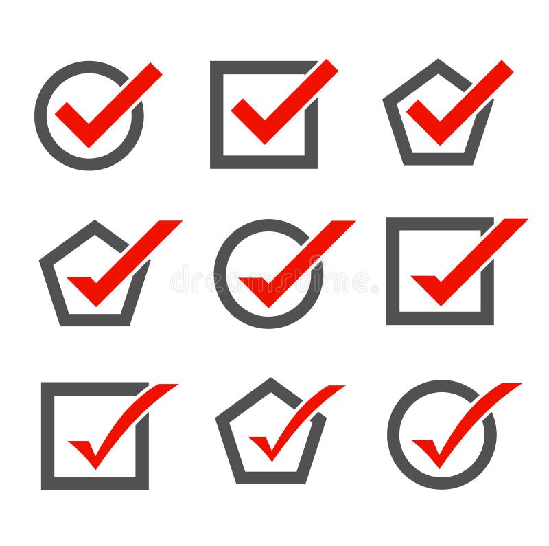 Set of check mark icons vector illustration