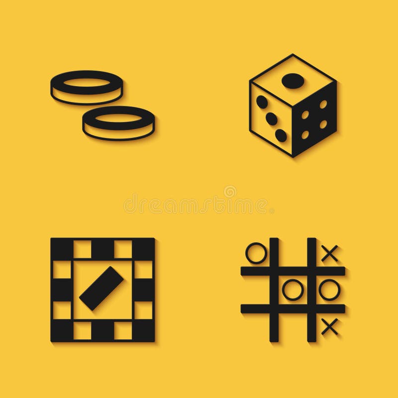 Set Line Game Dice Table Football Tic Tac Toe Game And Domino Icon Vector  Stock Illustration - Download Image Now - iStock